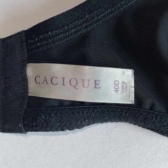 Cacique Black Gold Star Underwire Full Coverage Bra - Picture 4 of 4